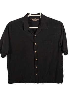 Caribbean Brand Men's Large Black Button-Down Shirt - Image 1