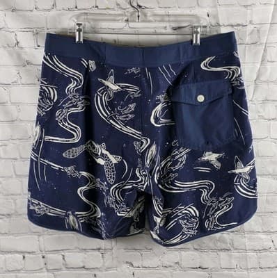 Patagonia Men's 38 Pataloha Wavefgarer Blue Fish Print Board Shorts NWT - Thumbnail 7