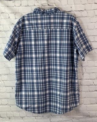 Columbia Men’s XL Blue Plaid S/S Button Up Shirt - Thumbnail 8