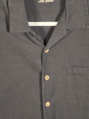 Caribbean Brand Men's Large Black Button-Down Shirt - Thumbnail 2