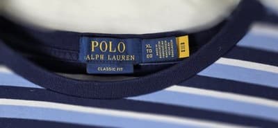 Polo Ralph Lauren Men's XL Classic Fit Blue Striped S/S T-Shirt - Thumbnail 4