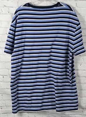 Polo Ralph Lauren Men's XL Classic Fit Blue Striped S/S T-Shirt - Thumbnail 7
