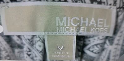 Michael Kors Women's Medium Paisley Gray & Black Blouse - Thumbnail 3