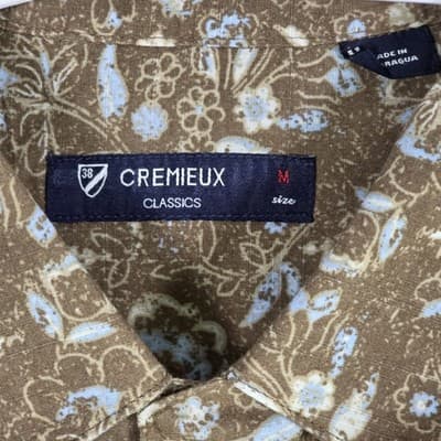 Daniel Cremieux Men's Medium Brown Paisley Short Sleeve Button Up Shirt - Thumbnail 3