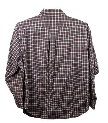 Lauren Ralph Lauren Size 17.5/34-35 Gingham Burgundy Plaid Button Up Shirt - Thumbnail 7