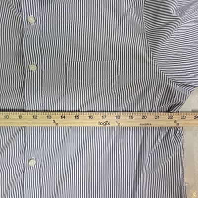 UNTUCkit Men's Large Terzolo Blue Stripe Long Sleeve Button Up Shirt - Thumbnail 7