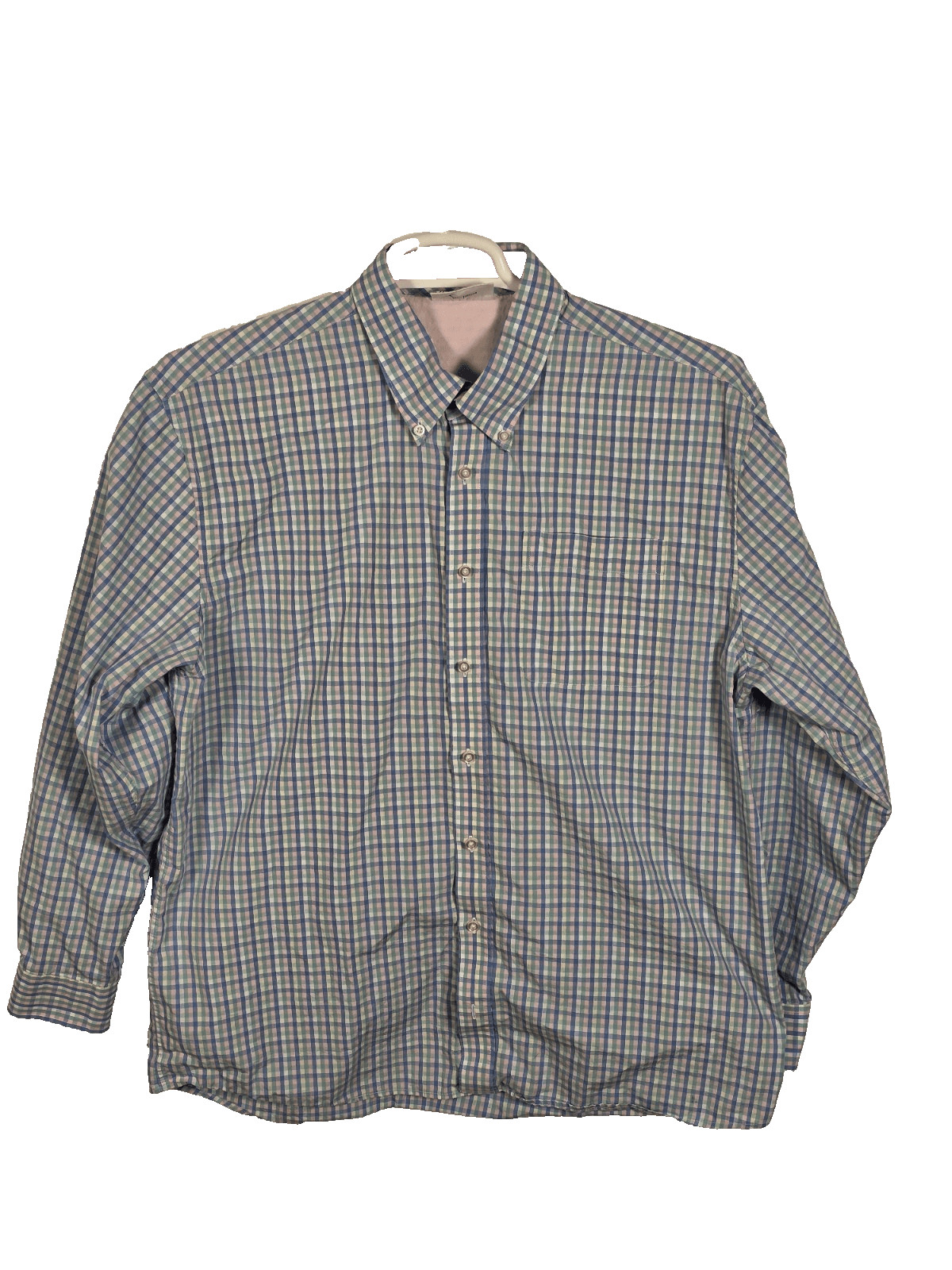 McILHenny By Tabasco Dry Goods Men's XL Pastel Pink Blue Long Sleeve Shirt