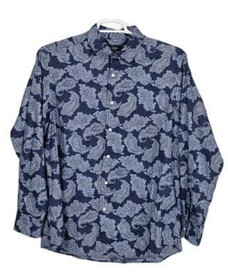 Daniel Cremieux Classics Men's Large Blue Paisley Long Sleeve Button Up Shirt - Image 1