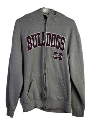 Colosseum Mississippi State Bulldogs Large Gray & Maroon Full Zip Hoodie Set - Image 1
