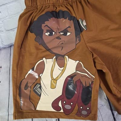 Nike Size Medium Brown Cartoon Basketball Shorts - Thumbnail 2