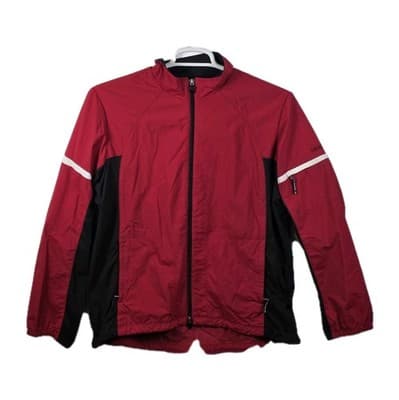 Izod Women's XL Black and Red Lined Wind Breaker Jacket