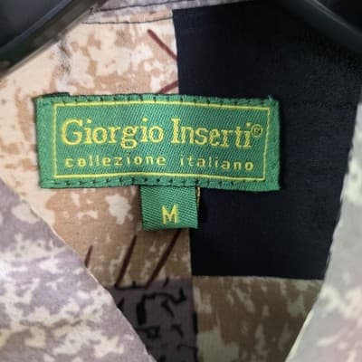 Giorgio Inserti Men's Medium Multicolored Pattern S/S Shirt - Thumbnail 4