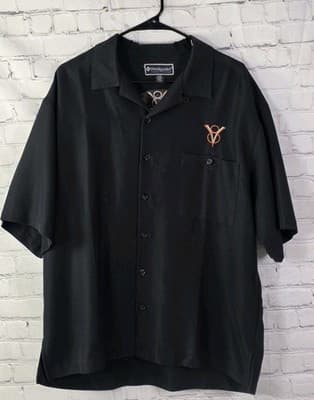 Weekender Limited Edition Men's Large Black Button Down Poker Shirt
