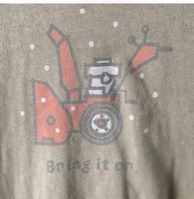Life is Good Men's Small Olive Green " Bring It On " Short Sleeve T-Shirt - Thumbnail 4