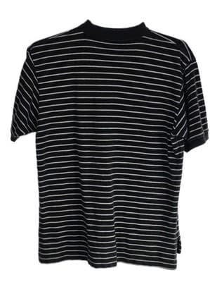 Polo Ralph Lauren Men's Large Black/Gray Striped Short Sleeve Golf Shirt - Thumbnail 5