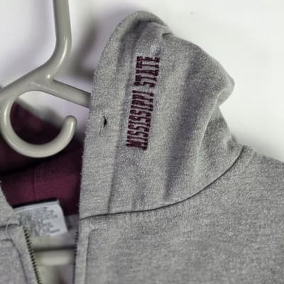 Colosseum Mississippi State Bulldogs Large Gray & Maroon Full Zip Hoodie Set - Thumbnail 3
