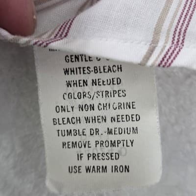 Sears Roebuck Men' 17 Tan & White Multicolored Short Sleeve Button Up Shirt - Thumbnail 5