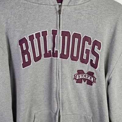 Colosseum Mississippi State Bulldogs Large Gray & Maroon Full Zip Hoodie Set - Thumbnail 2