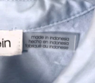 Calvin Klein Women's Small Blue Cotton Stretch Button Up Short Sleeve Shirt - Thumbnail 4
