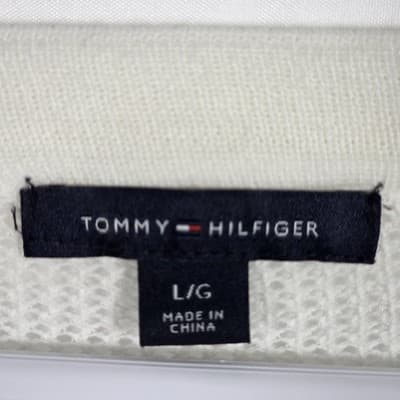 Tommy Hilfiger Women's Large White Anchor Nautical Knit Sweater - Thumbnail 3