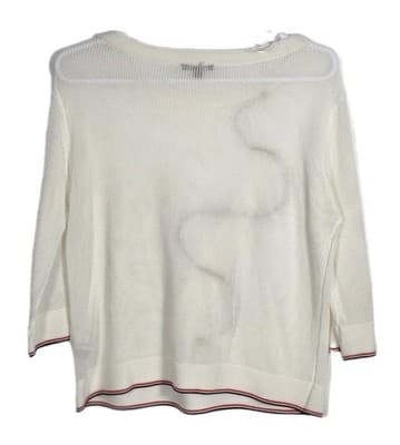 Tommy Hilfiger Women's Large White Anchor Nautical Knit Sweater - Thumbnail 8