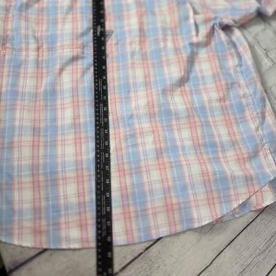 Columbia Super Tamiami Men's XL Blue & Pink Checkered Short Sleeve Fishing Shirt - Thumbnail 11