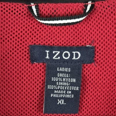 Izod Women's XL Black and Red Lined Wind Breaker Jacket - Thumbnail 3