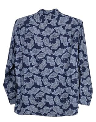 Daniel Cremieux Classics Men's Large Blue Paisley Long Sleeve Button Up Shirt - Thumbnail 5