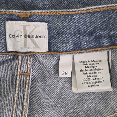 Vintage Calvin Klein Men's Size 38 Blue jeans Shorts - Thumbnail 5