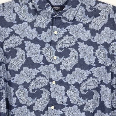 Daniel Cremieux Classics Men's Large Blue Paisley Long Sleeve Button Up Shirt - Thumbnail 2