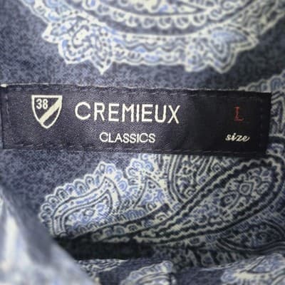 Daniel Cremieux Classics Men's Large Blue Paisley Long Sleeve Button Up Shirt - Thumbnail 3