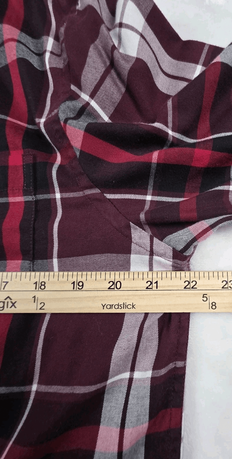 Chaps Easy-Care Men's Large Maroon Striped Long Sleeve Button Up Shirt - Thumbnail 6
