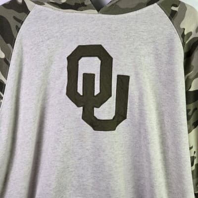 Oklahoma Sooners Men's XXL Gray Camo Veterans Military Hoodie - Thumbnail 2