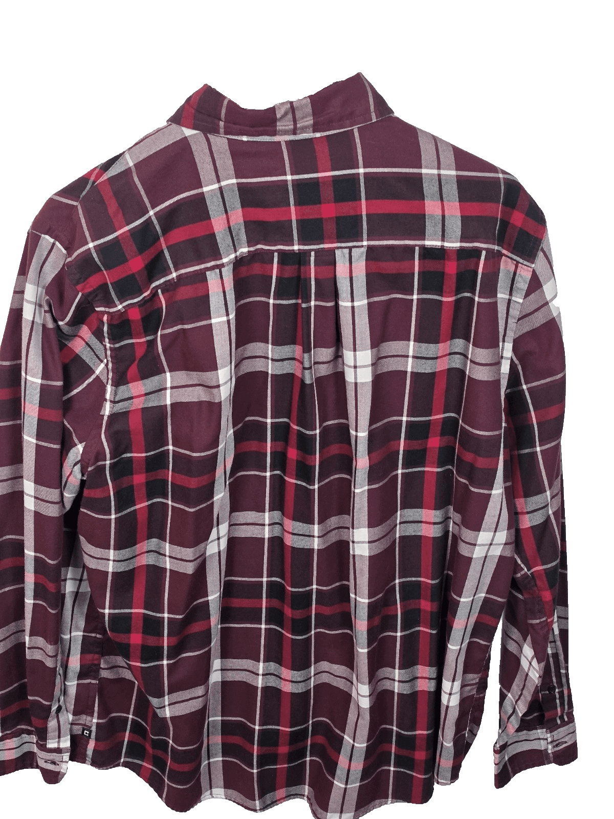 Chaps Easy-Care Men's Large Maroon Striped Long Sleeve Button Up Shirt - Thumbnail 4