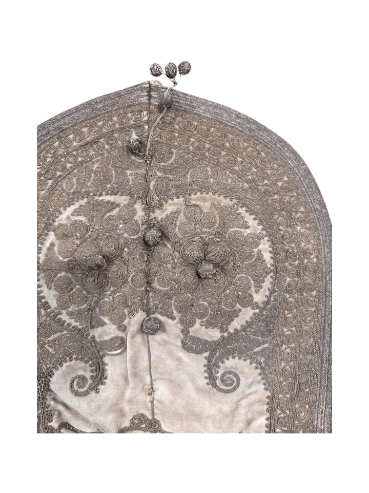 Antique (circa 1890–1920)Turkish Hand-Embroidered Envelope Clutch with Beaded Tassels - Thumbnail 6