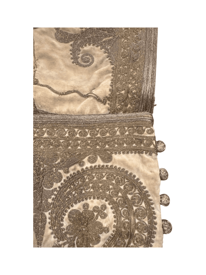Antique (circa 1890–1920)Turkish Hand-Embroidered Envelope Clutch with Beaded Tassels - Thumbnail 7