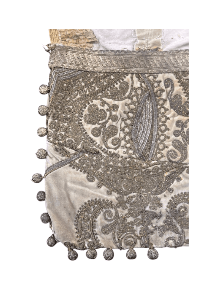 Antique (circa 1890–1920)Turkish Hand-Embroidered Envelope Clutch with Beaded Tassels - Thumbnail 8