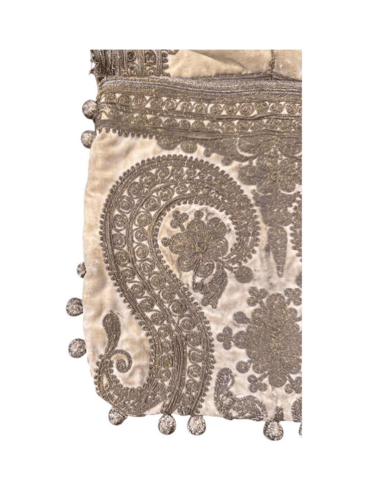 Antique (circa 1890–1920)Turkish Hand-Embroidered Envelope Clutch with Beaded Tassels - Thumbnail 9