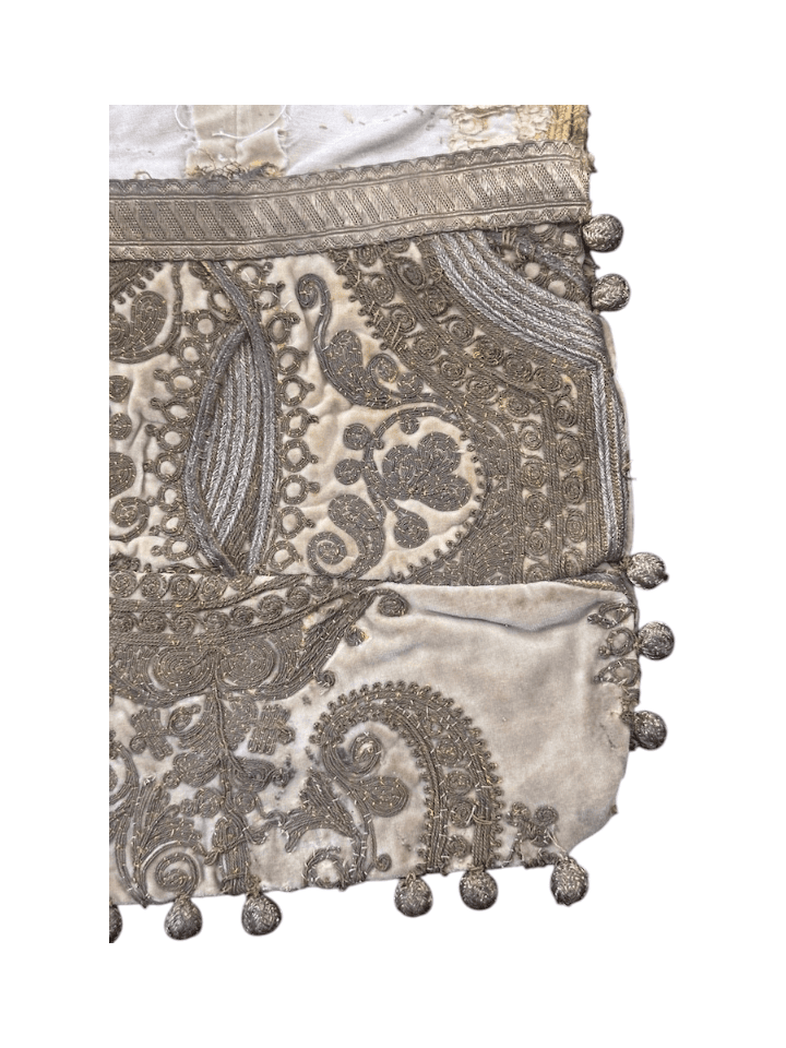 Antique (circa 1890–1920)Turkish Hand-Embroidered Envelope Clutch with Beaded Tassels - Thumbnail 10