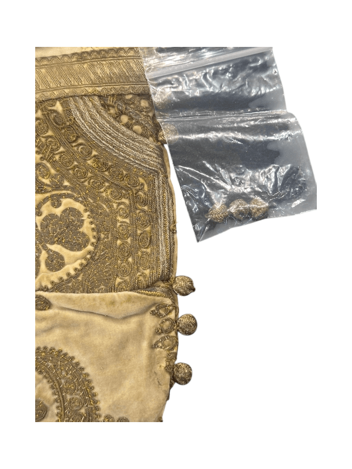 Antique (circa 1890–1920)Turkish Hand-Embroidered Envelope Clutch with Beaded Tassels - Thumbnail 11