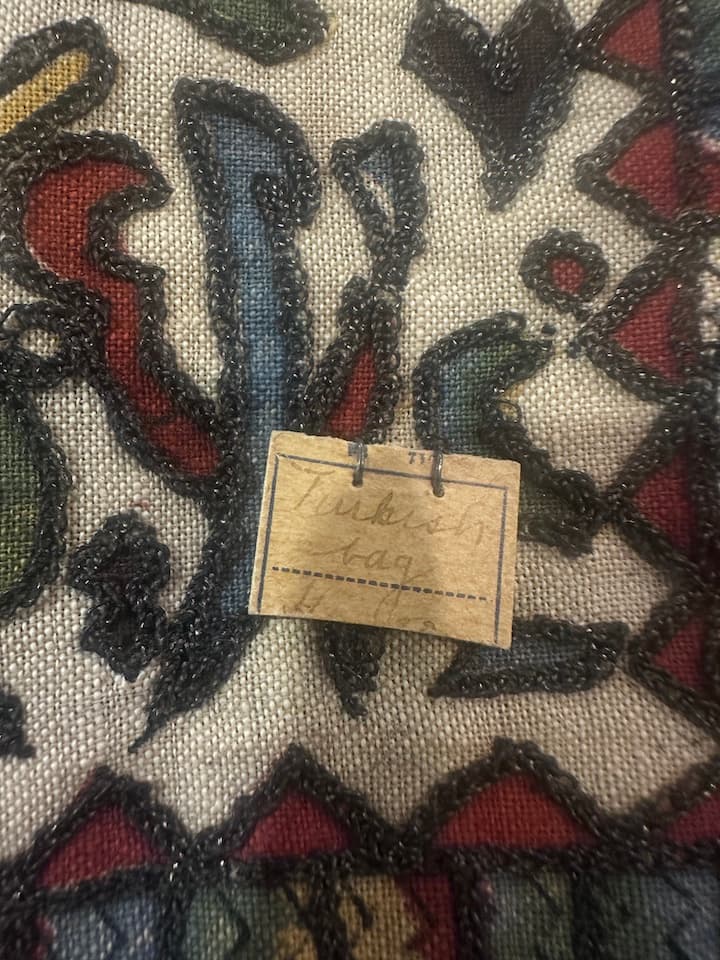 Vintage Turkish Embroidered Drawstring Bag - Thumbnail 8