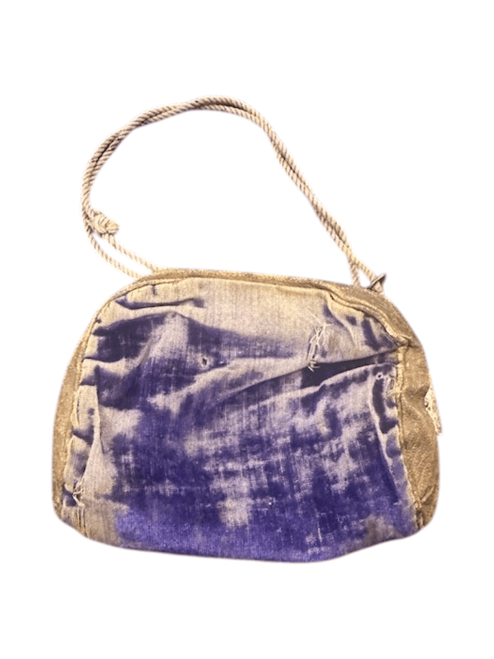 Antique Velvet Purse with Leather Trim Design circa 1910-1925 - Thumbnail 2