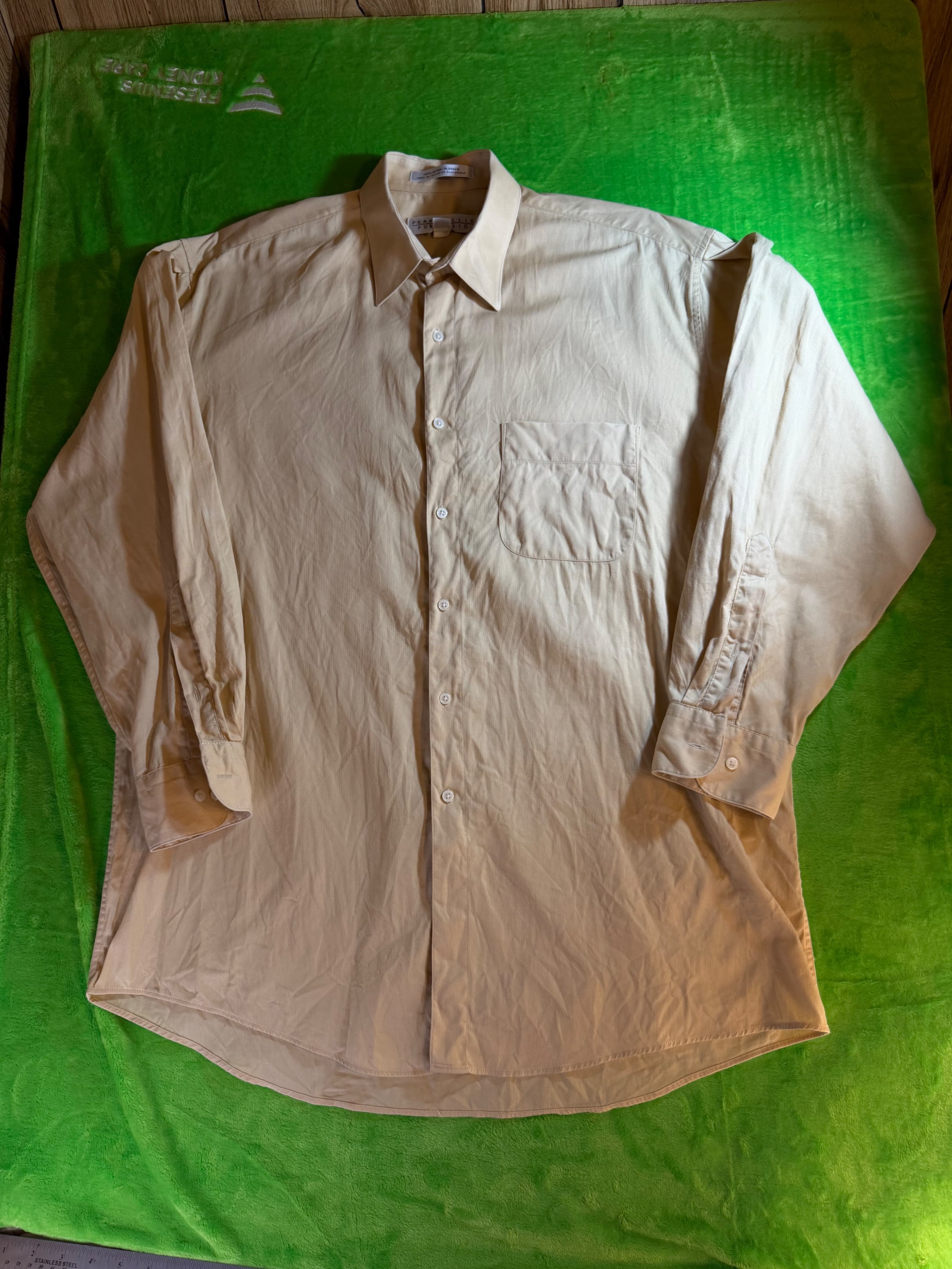 Perry Ellis Portfolio Mens 16.5 34/35 Tan Cotton Long Sleeve Dress Shirt - Image 1