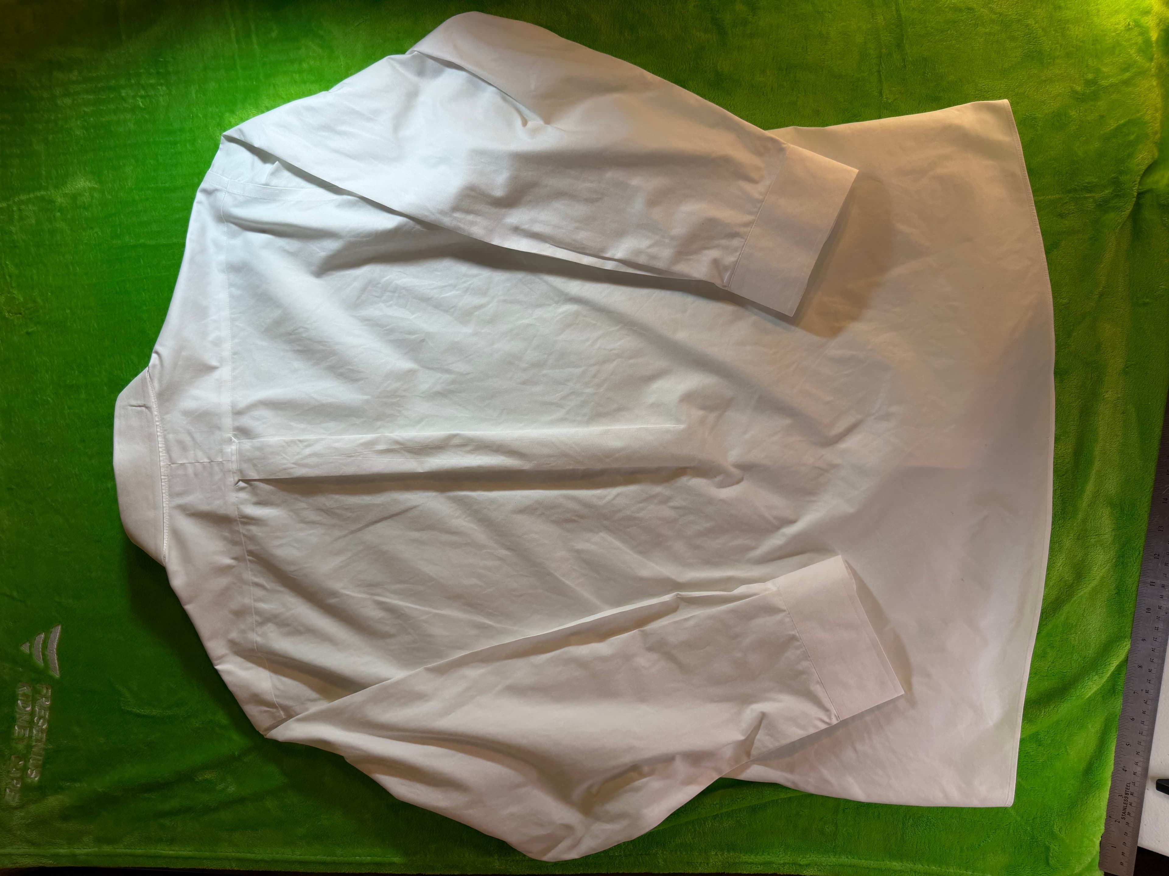 Roundtree Yorke Gold Label Mens 18.5 35 White Non-Iron Pinpoint Dress Shirt - Thumbnail 3