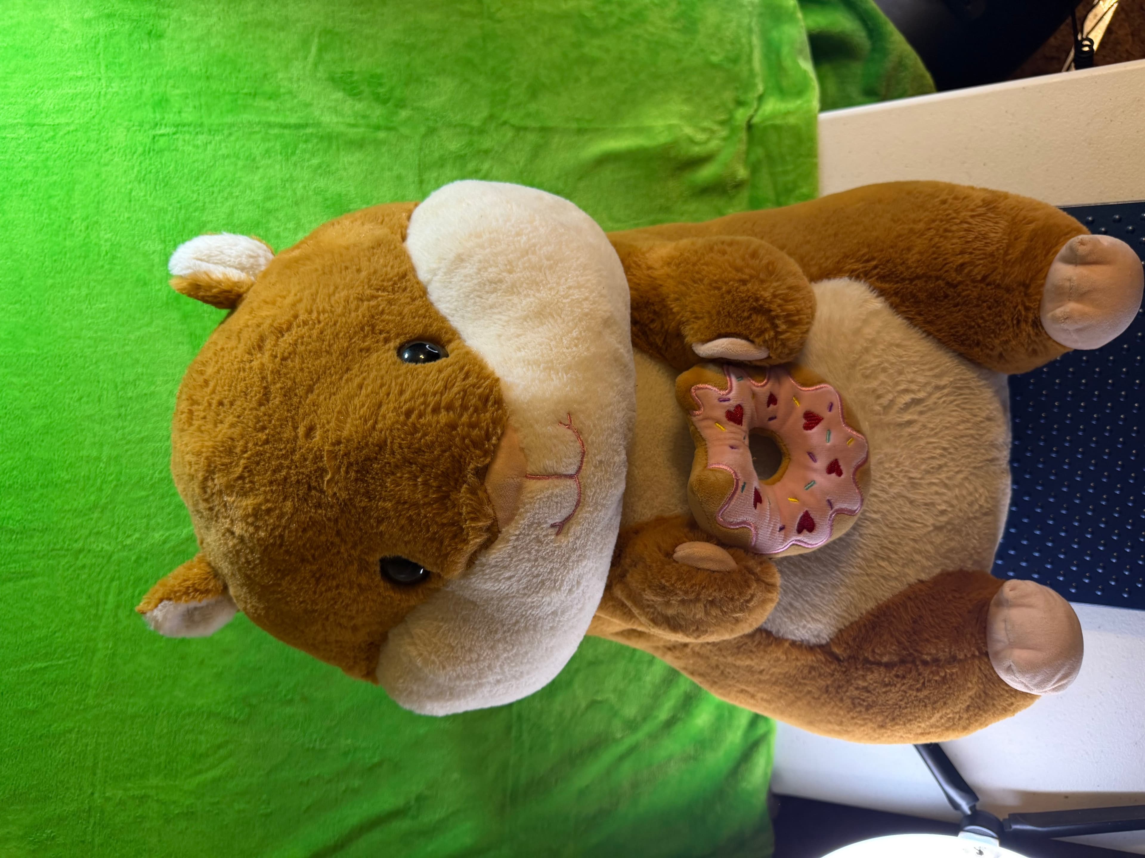 Large Plush Hamster with Donut Accessory Stuffed Animal Toy - Thumbnail 2