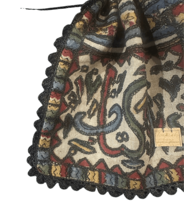 Vintage Turkish Embroidered Drawstring Bag - Thumbnail 5