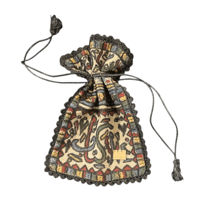 Vintage Turkish Embroidered Drawstring Bag - Image 1