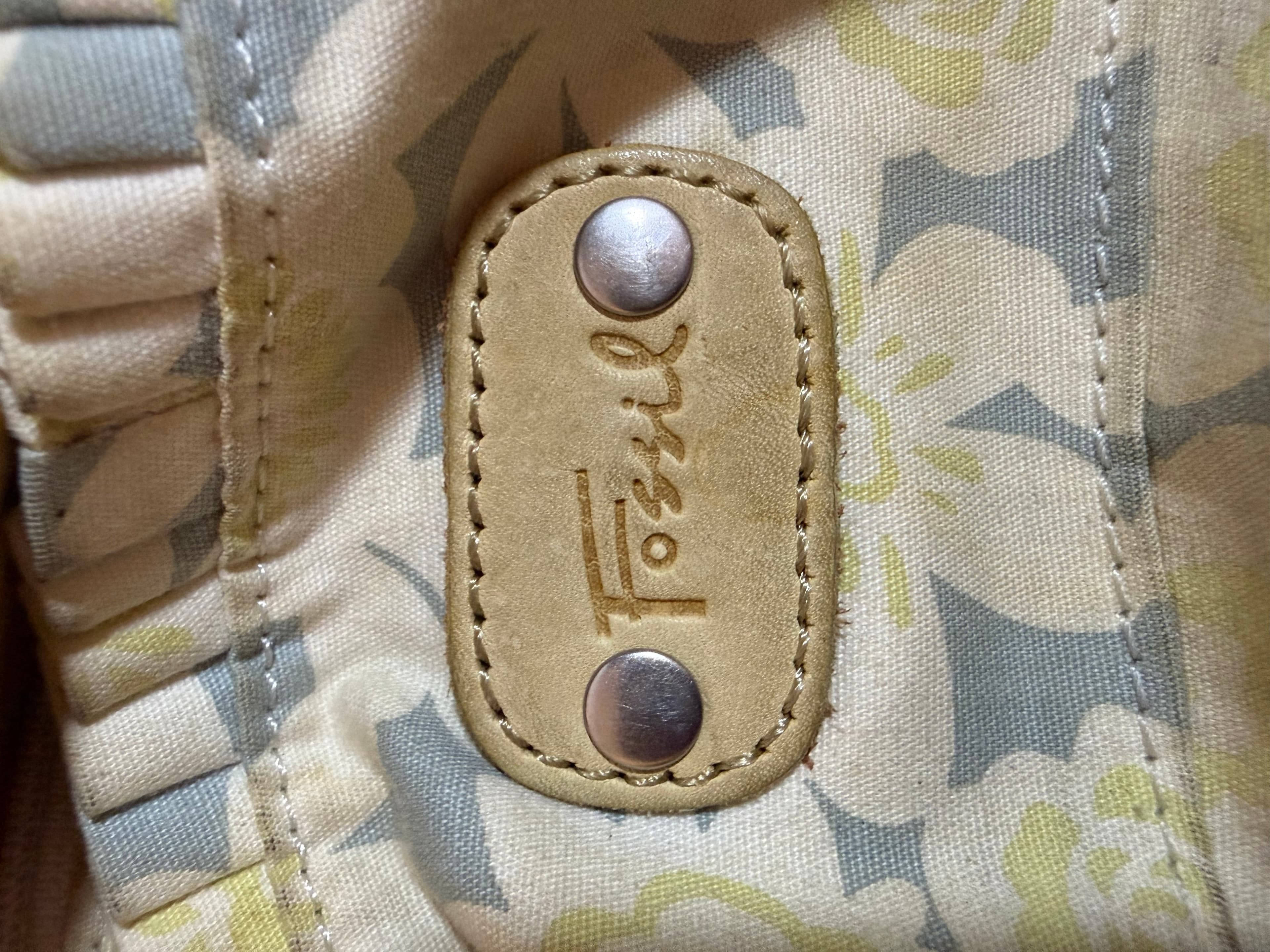 Fossil  Yellow Leather Shoulder Bag with Braided Handles - Thumbnail 3