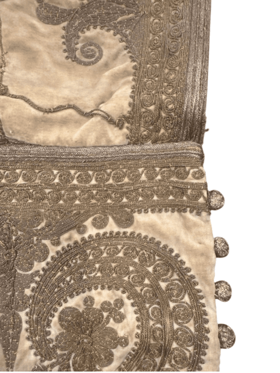 Antique Turkish Hand-Embroidered Envelope Clutch with Bullion Ball Tassels  (circa 1890–1920) - Thumbnail 7
