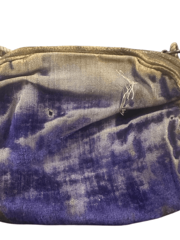 Antique Velvet Purse with Leather Trim Design circa 1910-1925 - Thumbnail 3